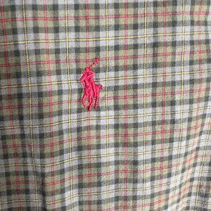NWT Ralph Lauren Oxford Button Front Shirt plaid Men's Small